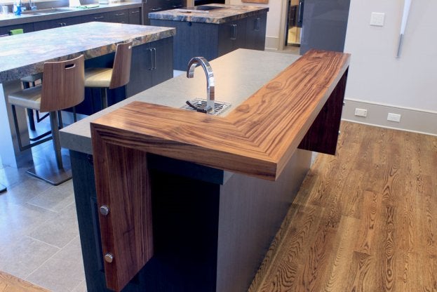 Walnut Raised Bar 2 San Diego - The Countertop Company
